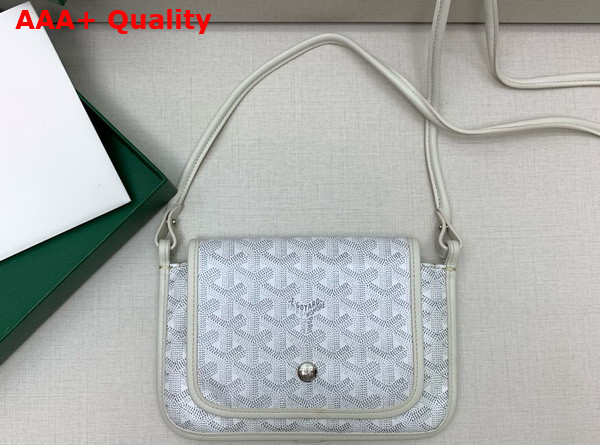 Goyard Plumet Pocket Wallet in White Goyardine Canvas and Chevroches Calfskin Replica
