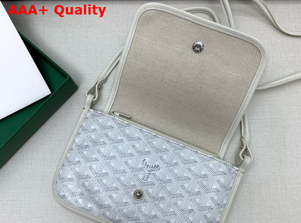 Goyard Plumet Pocket Wallet in White Goyardine Canvas and Chevroches Calfskin Replica