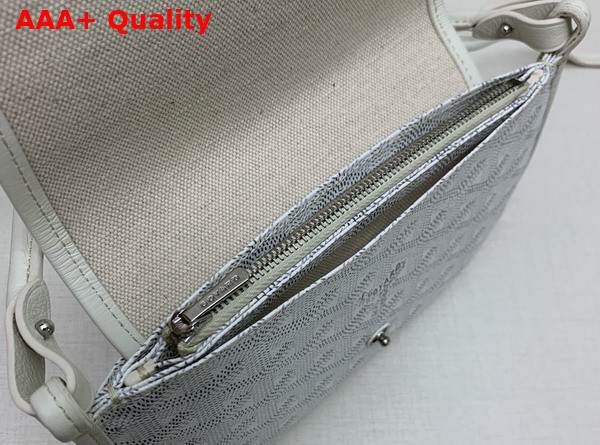 Goyard Plumet Pocket Wallet in White Goyardine Canvas and Chevroches Calfskin Replica