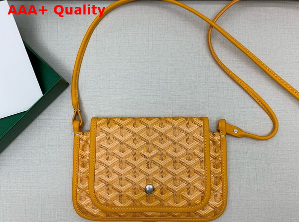 Goyard Plumet Pocket Wallet in Yellow Goyardine Canvas and Chevroches Calfskin Replica