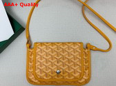 Goyard Plumet Pocket Wallet in Yellow Goyardine Canvas and Chevroches Calfskin Replica