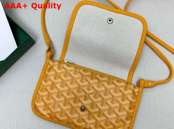 Goyard Plumet Pocket Wallet in Yellow Goyardine Canvas and Chevroches Calfskin Replica