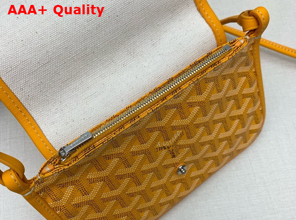 Goyard Plumet Pocket Wallet in Yellow Goyardine Canvas and Chevroches Calfskin Replica