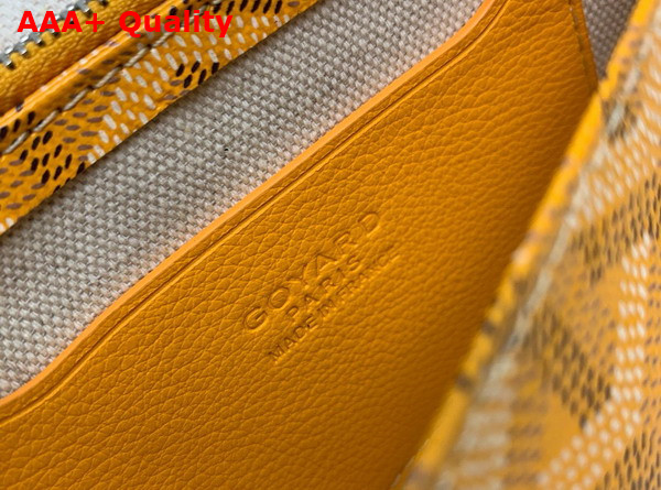 Goyard Plumet Pocket Wallet in Yellow Goyardine Canvas and Chevroches Calfskin Replica