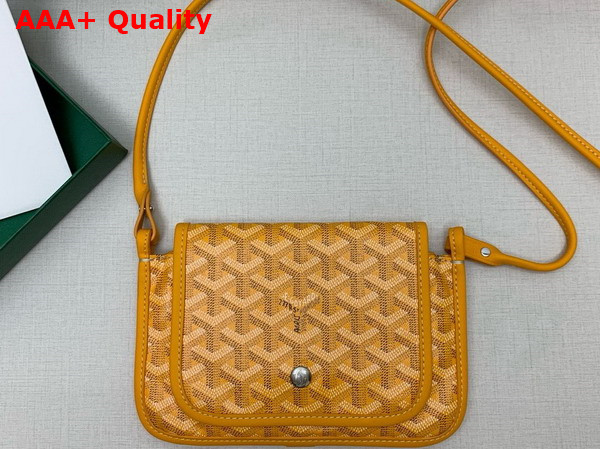 Goyard Plumet Pocket Wallet in Yellow Goyardine Canvas and Chevroches Calfskin Replica