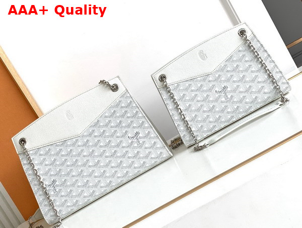 Goyard Rouette Structure PM Bag in White Goyardine Canvas and Chevroches Calfskin Replica