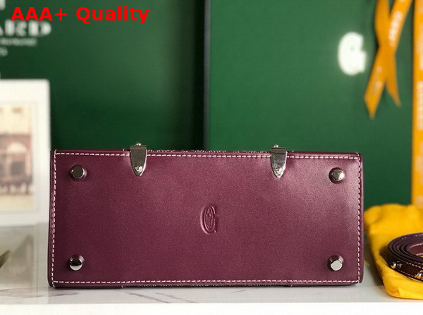 Goyard Saigon Structure Mini Bag in Burgundy Goyardine Canvas and Clamecy Cowhide Replica