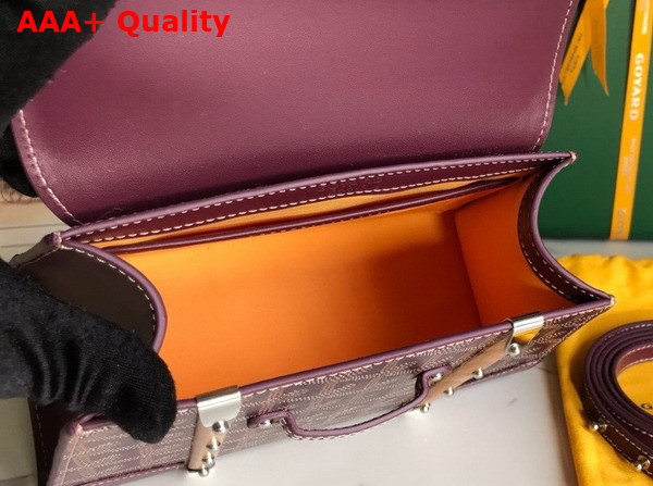 Goyard Saigon Structure Mini Bag in Burgundy Goyardine Canvas and Clamecy Cowhide Replica