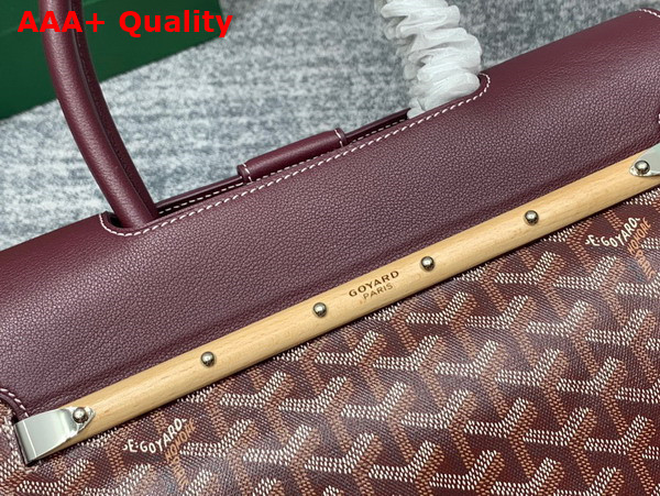 Goyard Saigon Tote Bag in Burgundy Goyardine Canvas and Chevroches Calfskin Replica