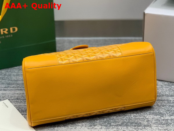 Goyard Saigon Tote Bag in Yellow Goyardine Canvas and Chevroches Calfskin Replica