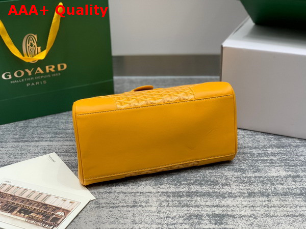 Goyard Saigon Tote Bag in Yellow Goyardine Canvas and Chevroches Calfskin Replica