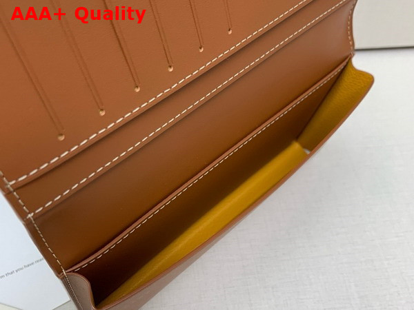 Goyard Saint Lambert Wallet in Black and Tan Goyardine Canvas and Vauzelles Calfskin Replica