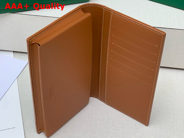 Goyard Saint Lambert Wallet in Black and Tan Goyardine Canvas and Vauzelles Calfskin Replica