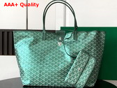 Goyard Saint Louis GM Bag in Pearl Green Goyardine Canvas Chevroches Calfskin Replica
