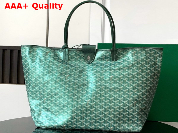 Goyard Saint Louis GM Bag in Pearl Green Goyardine Canvas Chevroches Calfskin Replica