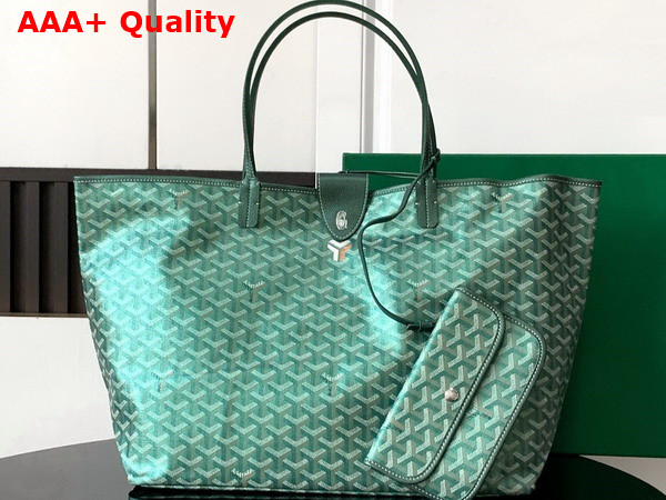 Goyard Saint Louis GM Bag in Pearl Green Goyardine Canvas Chevroches Calfskin Replica