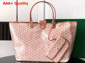 Goyard Saint Louis GM Bag in Pearl Pink Goyardine Canvas Chevroches Calfskin Replica
