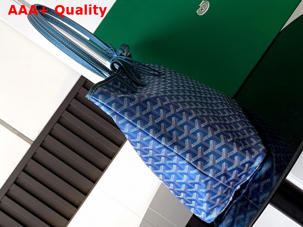 Goyard Saint Louis PM Bag in Pearl Blue Goyardine Canvas Chevroches Calfskin Replica