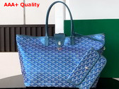 Goyard Saint Louis PM Bag in Pearl Blue Goyardine Canvas Chevroches Calfskin Replica
