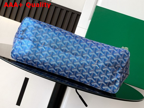 Goyard Saint Louis PM Bag in Pearl Blue Goyardine Canvas Chevroches Calfskin Replica