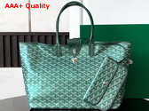 Goyard Saint Louis PM Bag in Pearl Green Goyardine Canvas Chevroches Calfskin Replica