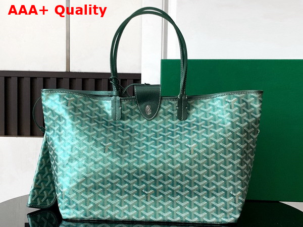 Goyard Saint Louis PM Bag in Pearl Green Goyardine Canvas Chevroches Calfskin Replica