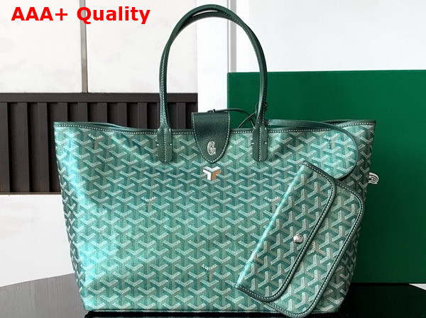 Goyard Saint Louis PM Bag in Pearl Green Goyardine Canvas Chevroches Calfskin Replica
