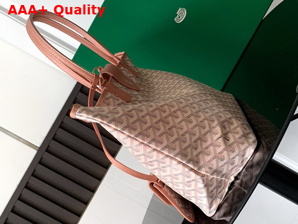 Goyard Saint Louis PM Bag in Pearl Pink Goyardine Canvas Chevroches Calfskin Replica