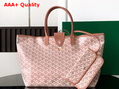 Goyard Saint Louis PM Bag in Pearl Pink Goyardine Canvas Chevroches Calfskin Replica