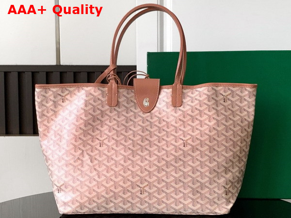 Goyard Saint Louis PM Bag in Pearl Pink Goyardine Canvas Chevroches Calfskin Replica