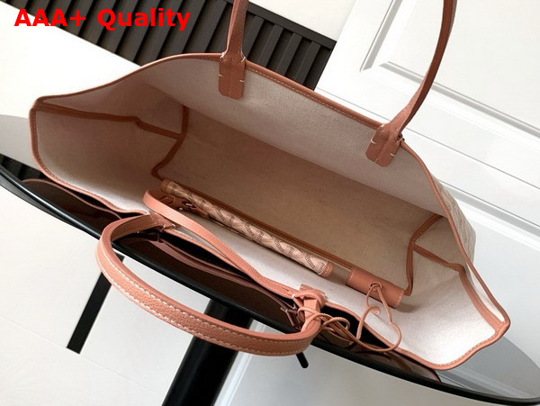 Goyard Saint Louis PM Bag in Pearl Pink Goyardine Canvas Chevroches Calfskin Replica