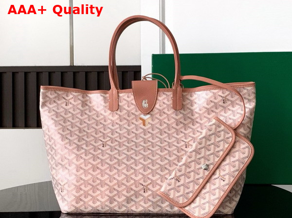 Goyard Saint Louis PM Bag in Pearl Pink Goyardine Canvas Chevroches Calfskin Replica