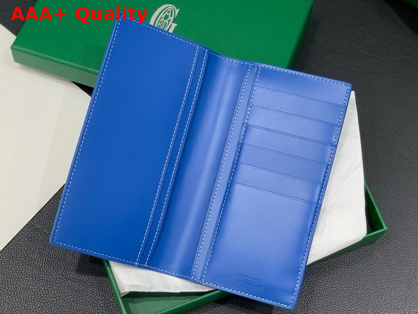 Goyard Saint Roch Wallet in Sky Blue Goyardine Canvas and Vauzelles Calfskin Replica