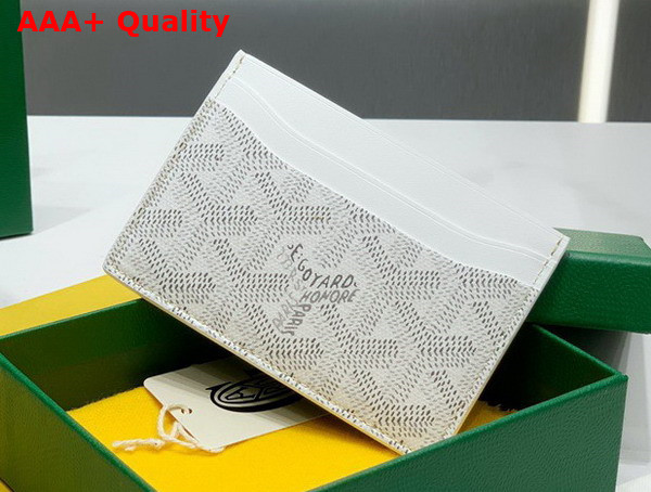 Goyard Saint Sulpice Card Wallet in White Goyardine Canvas and Vauzelles Calfskin Replica