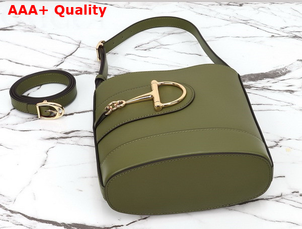 Gucci 73 Mini Bucket Bag in Green Smooth Leather 833665 Replica