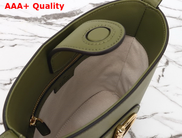 Gucci 73 Mini Bucket Bag in Green Smooth Leather 833665 Replica
