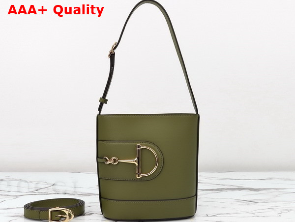 Gucci 73 Mini Bucket Bag in Green Smooth Leather 833665 Replica