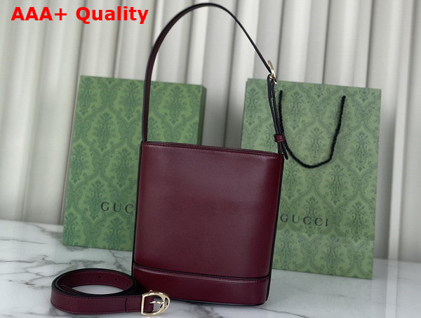 Gucci 73 Mini Bucket Bag in Rosso Ancora Red Leather 833665 Replica