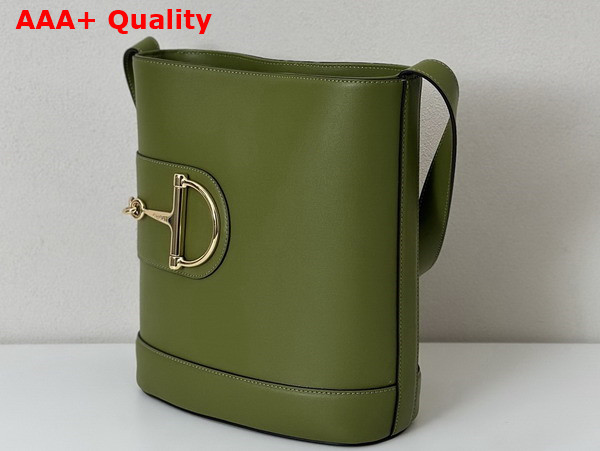 Gucci 73 Small Bucket Bag in Green Leather 833660 Replica
