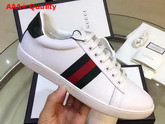 Gucci Ace Leather Low Top Sneaker White Smooth Calf Leather Replica