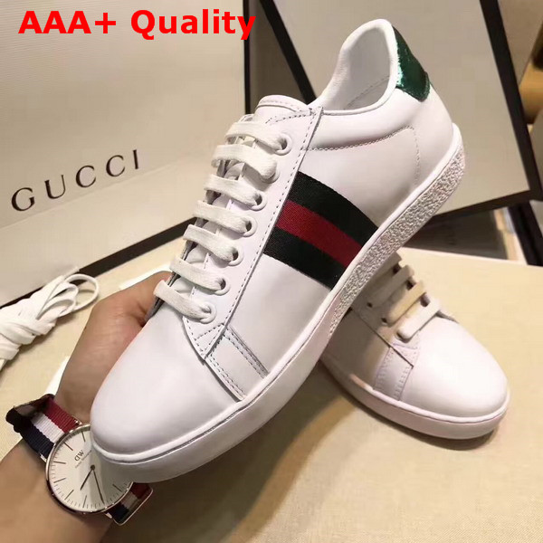 Gucci Ace Low Top Sneaker with Gold Thread Embroidered Bees White Replica