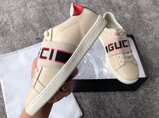 Gucci Ace Sneaker with Gucci Stripe in White Real Leather