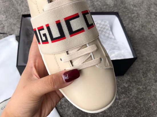 Gucci Ace Sneaker with Gucci Stripe in White Real Leather