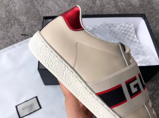 Gucci Ace Sneaker with Gucci Stripe in White Real Leather