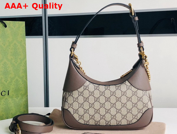 Gucci Aphrodite Small Shoulder Bag in Beige and Ebony GG Supreme Canvas 731817 Replica