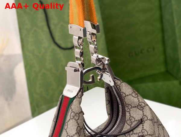 Gucci Attache Small Shoulder Bag Beige and Ebony GG Supreme Canvas 699409 Replica