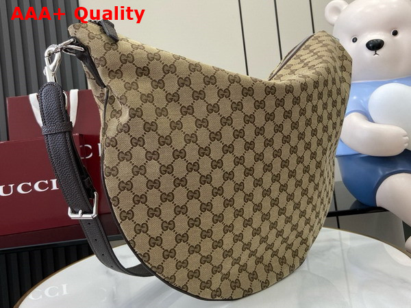 Gucci B Large Shoulder Bag in Beige and Dark Brown GG Canvas 800194 Replica
