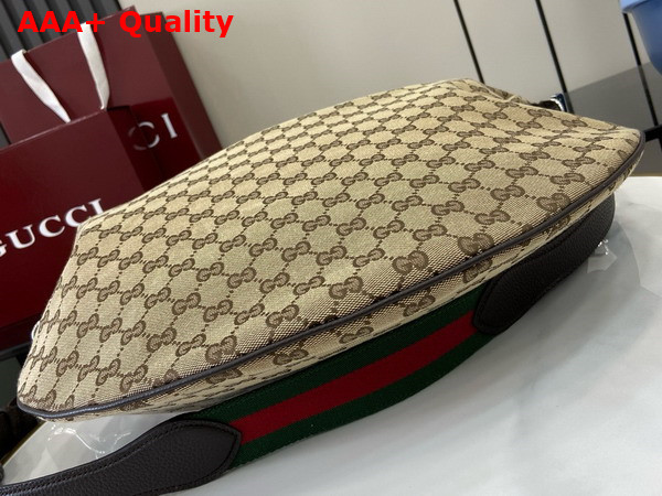 Gucci B Large Shoulder Bag in Beige and Dark Brown GG Canvas 800194 Replica