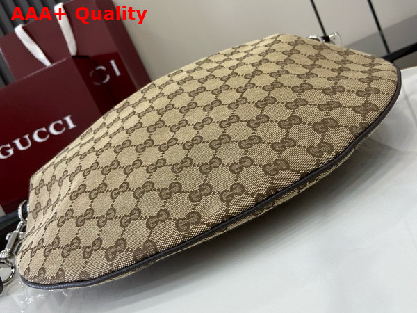 Gucci B Medium Shoulder Bag in Beige and Dark Brown GG Canvas 817420 Replica