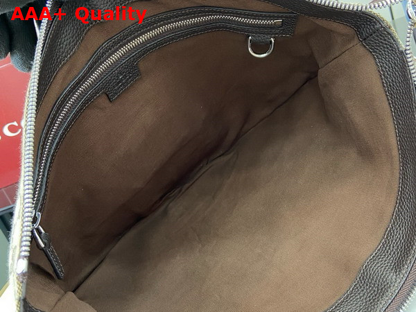 Gucci B Medium Shoulder Bag in Beige and Dark Brown GG Canvas 817420 Replica